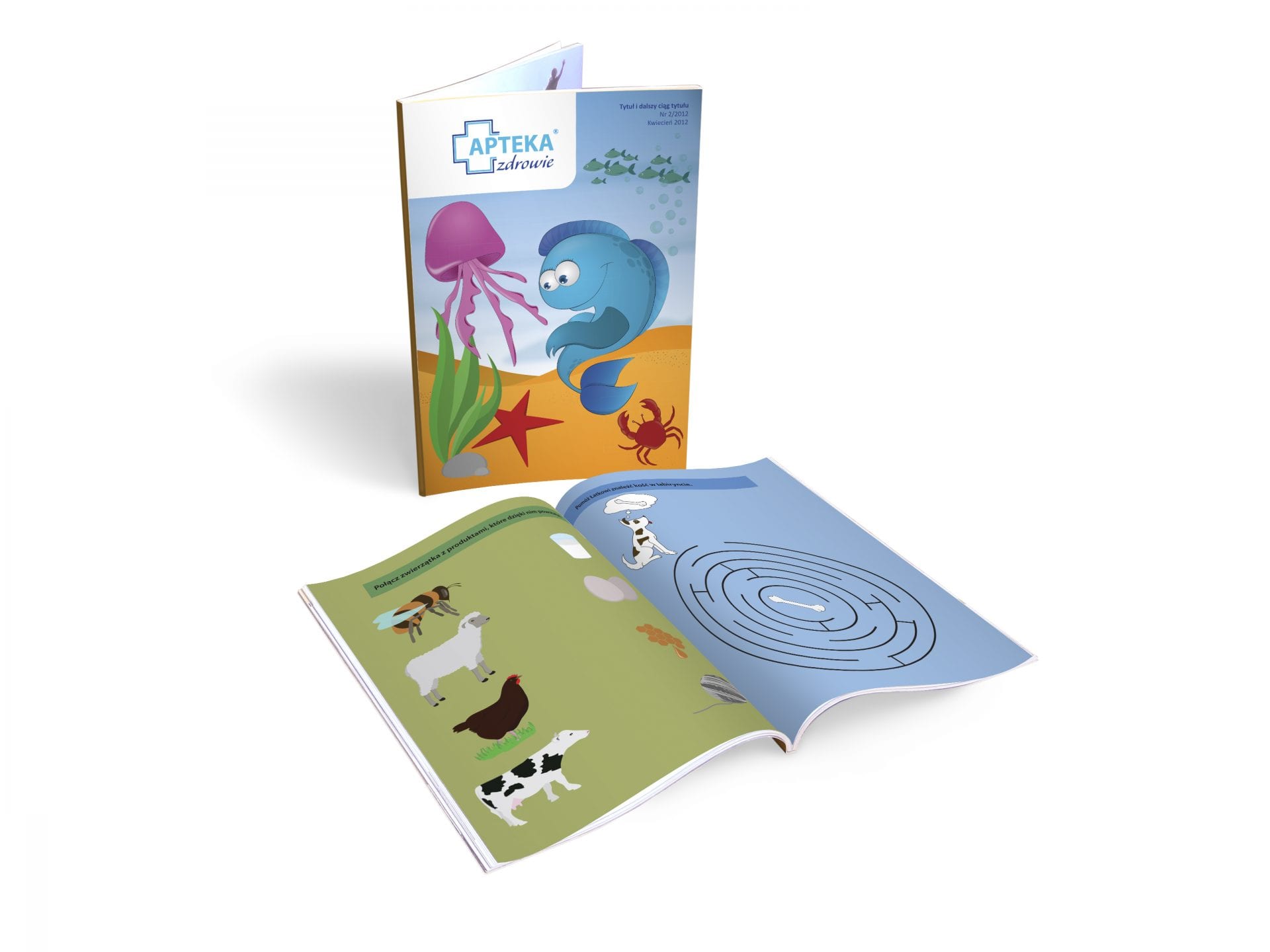 Projekt i skład książeczki z łamigłówkami dla dzieci